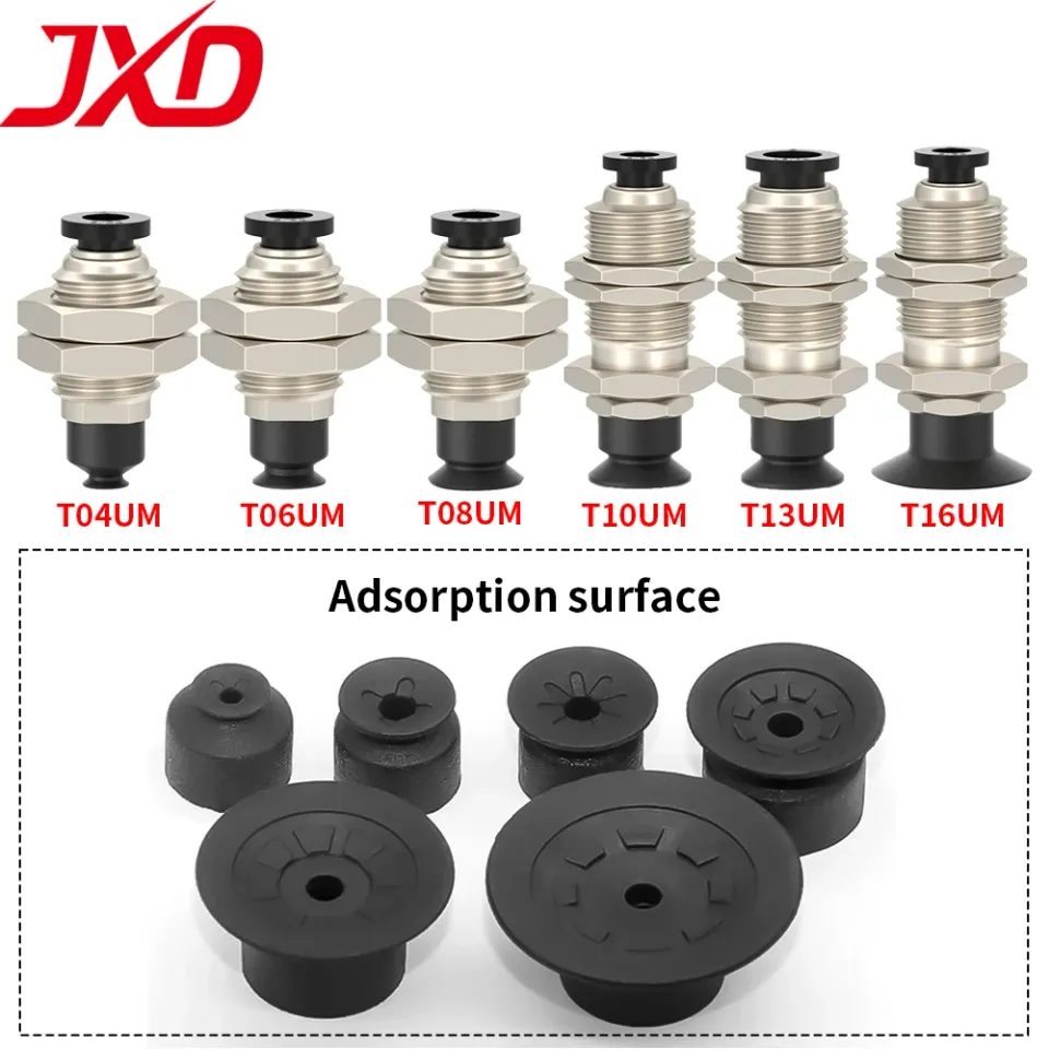 vacuum suction cup with flat ribbed non-buffered base and fitting kit ZP3-T04/06/08/10/13/16UMN/S-A10/12, silicone, anti-static (1/24)